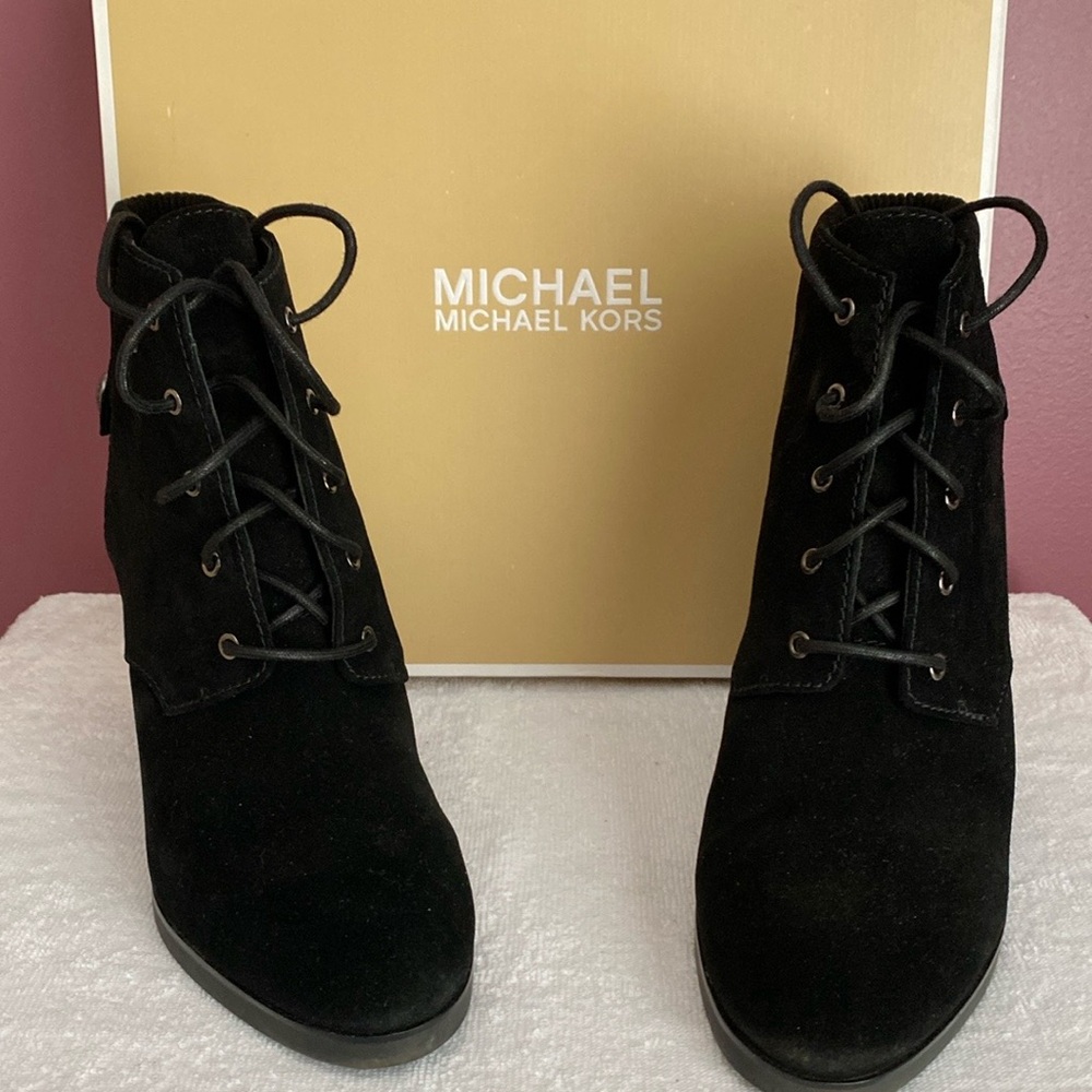 Michael Michael Kors suede tie up wedge